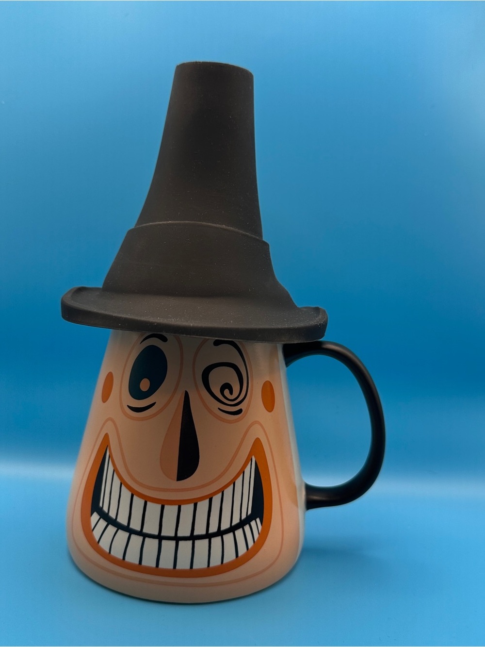 Disney Nightmare Before Christmas Mayor Two Face Mug with Silicone Hat Lid 5in